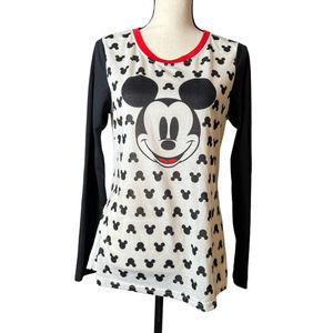 Disney Sleep Shirt with Mickey Mouse Long Sleeves Size Medium